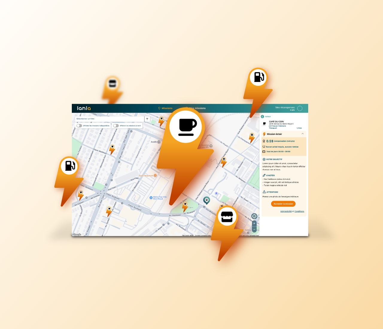 Application Lanla Mission éclair - FR